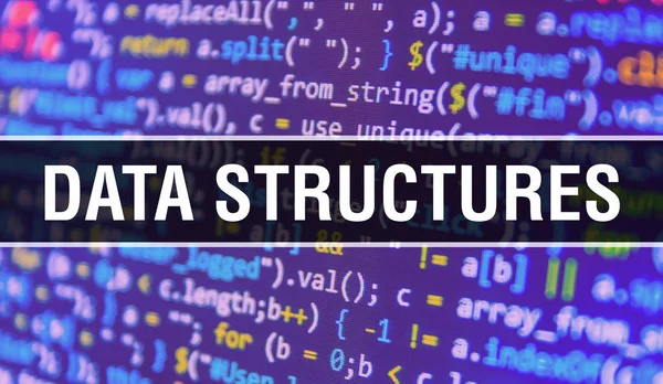 Концепція DATA STRUCTURES з випадковими частинами програмного коду. ДАТА — стокове фото