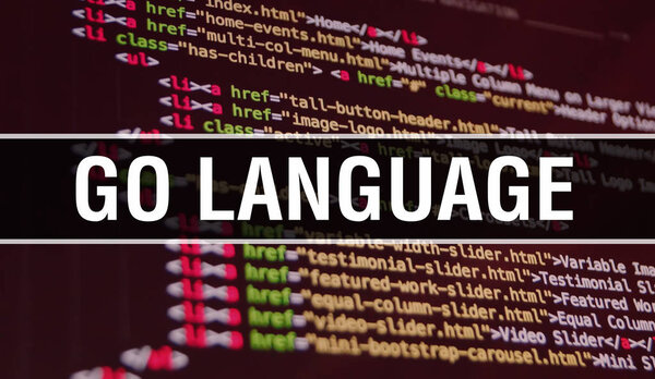 Go language concept illustration using code for developing progr
