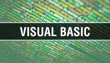 Programlama kodu soyut technolog üzerine yazılmış Visual Basic metin