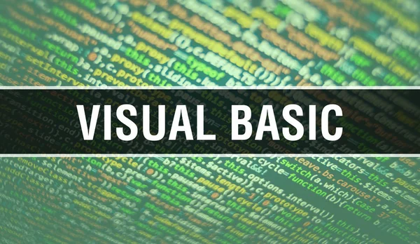 Visual Basic text written on Programming code abstract technolog