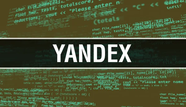 Yandex s textem v digitálním kódu Java. Yandex a počítačový software — Stock fotografie