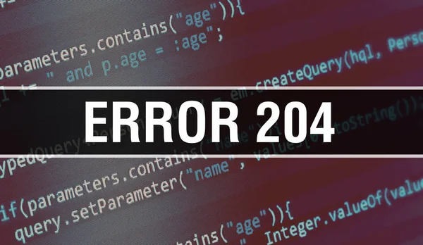 Error 204 concept illustration using code for developing program