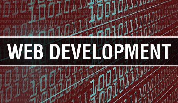 Sviluppo web con background di tecnologia digitale codice binario . — Foto Stock