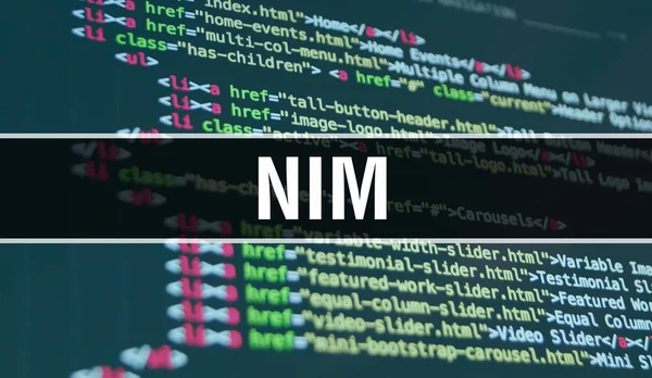 Nim concept illustration using code for developing programs and