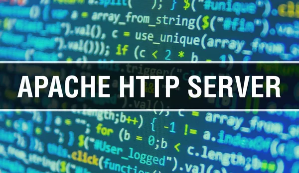 APACHE HTTP SERVER with Digital java code text. APACHE HTTP SERV