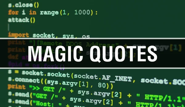 Magic quotes concept with Random Parts of Program Code. Magic qu