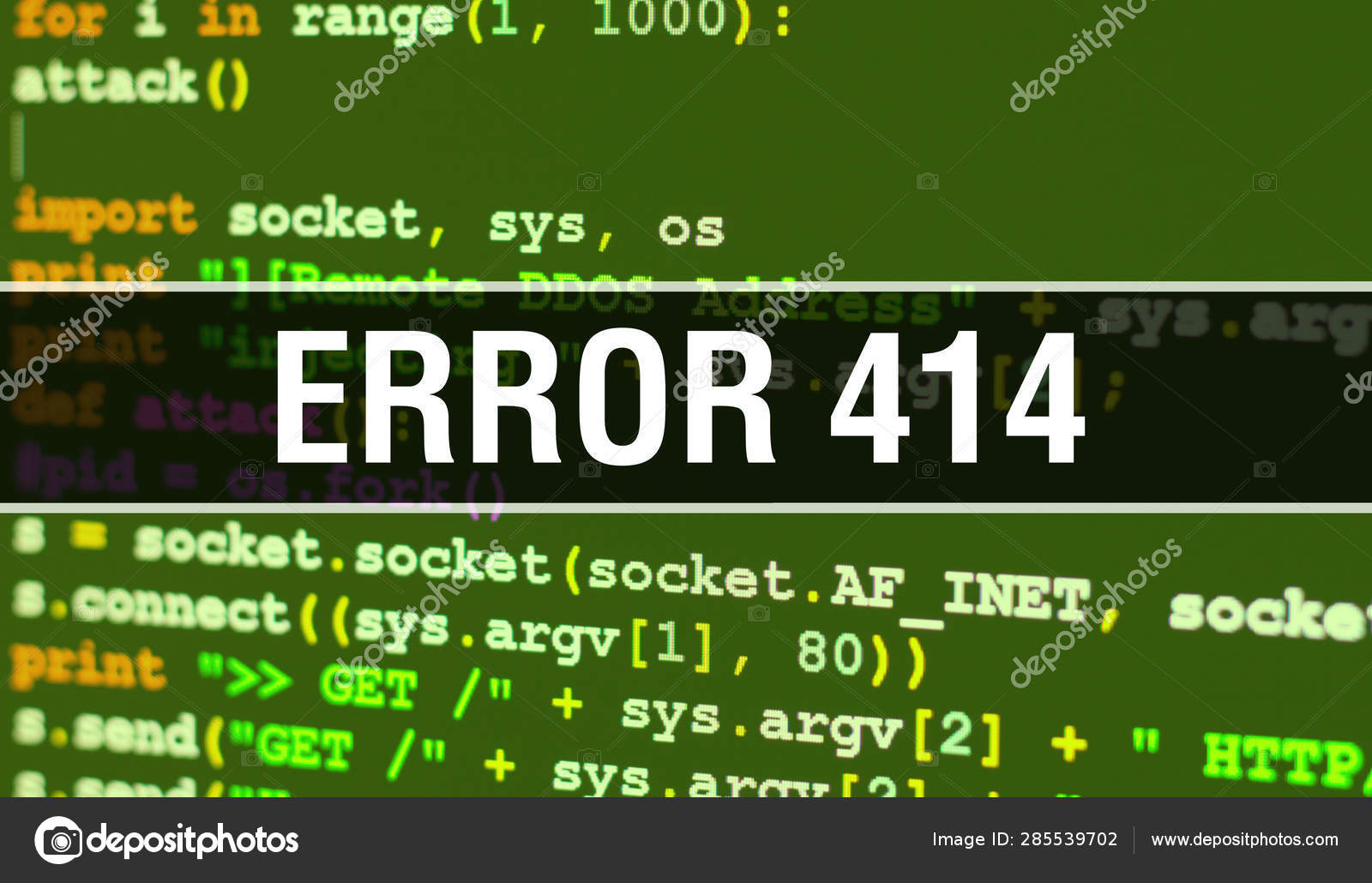 Error 414 With Abstract Technology Binary Code Background Digita Stock Photo Image By C Borkus