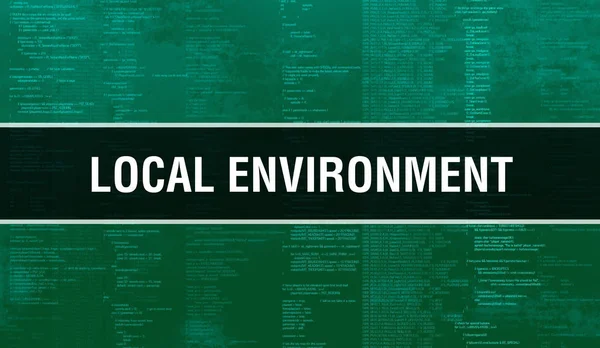 LOCAL ENVIRONMENT with Digital java code text. LOCAL ENVIRONMENT — Stock Photo, Image