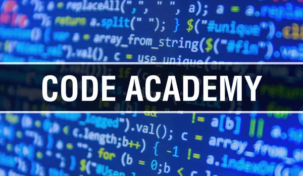 Code concept académie avec des parties aléatoires du code de programme. Code aca — Photo