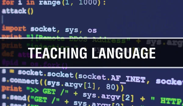 TEACHING LANGUAGE concept illustration using code for developing — Stock Photo, Image