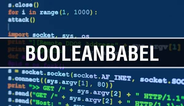 BooleanBabel with Digital java code text. BooleanBabel and Compu