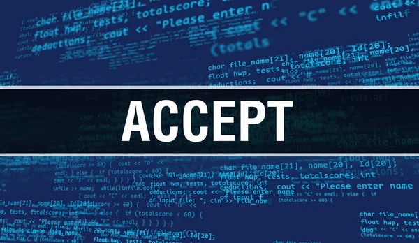 Accept with Digital java code text. Accept and Computer software