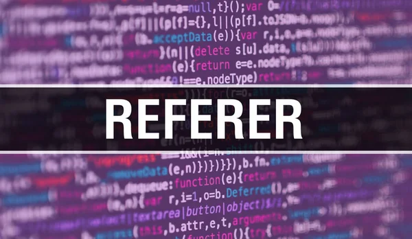 Pojem Referer s náhodnými částmi kódu programu. Odkazovatel — Stock fotografie