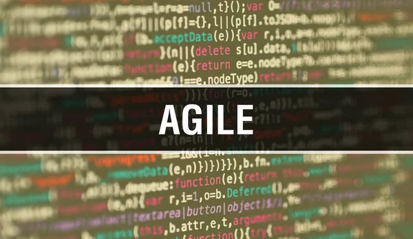 AGILE concept illustration using code for developing programs an