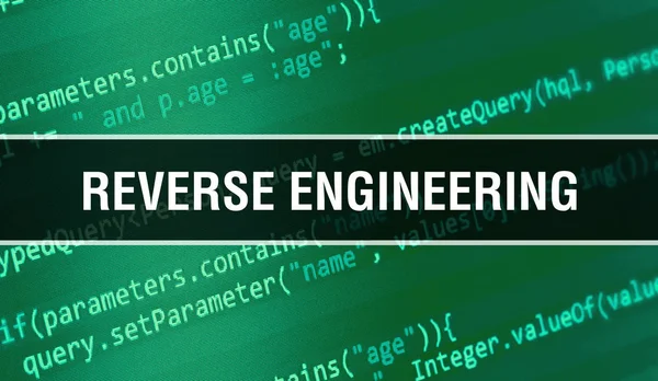 Reverse engineering with Binary code digital technology backgrou