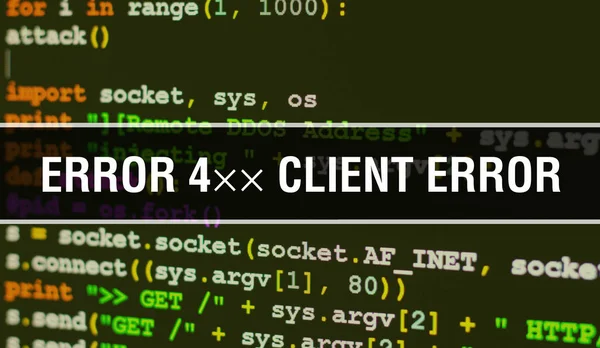 Error 4 Client Error text written on Programming code — Stock Photo, Image