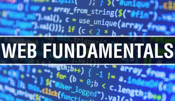 Web Fundamentals text written on Programming code abstract techn