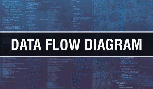 Diagrama de fluxo de dados com tecnologia abstrata Código binário Backgroun — Fotografia de Stock