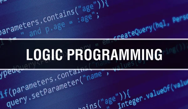 バイナリコードデジタル技術の背景を持つロジックプログラミング — ストック写真