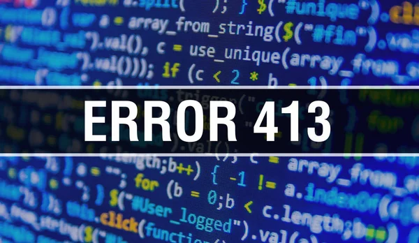 Fout 413 tekst geschreven over programmeercode abstracte technologie b — Stockfoto