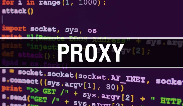 Proxy with Abstract Technology Binary code Background.Digital bi — Stock Photo, Image