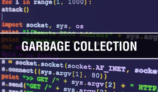 Garbage collection text written on Programming code abstract tec — Stock Photo, Image