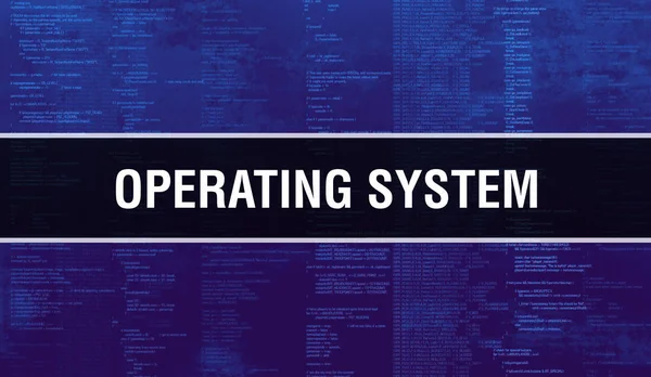 OPERATING SYSTEM with Digital java code text. OPERATING SYSTEM a