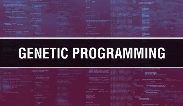 Genetické programování s textem v digitálním Java Code. Genetický program — Stock fotografie