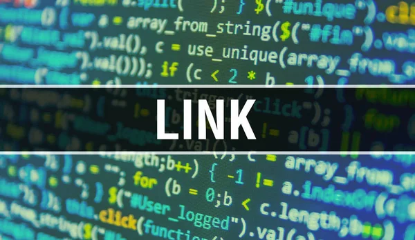 プログラミングコード抽象技術backgrに書かれたリンクテキスト — ストック写真