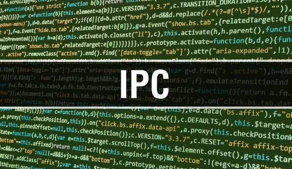 プログラムコードのランダムな部分を持つIpcの概念。プログラムを使用した Ipc — ストック写真
