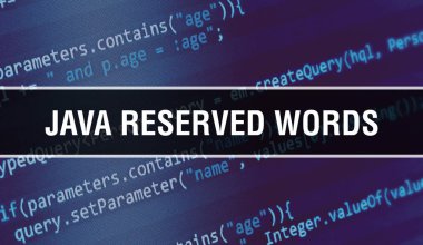 İkili kod dijital teknoloji backgrou ile Java ayrılmış kelimeler