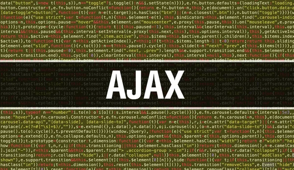 Texto AJAX escrito em código de programação abstrato tecnologia backgr — Fotografia de Stock