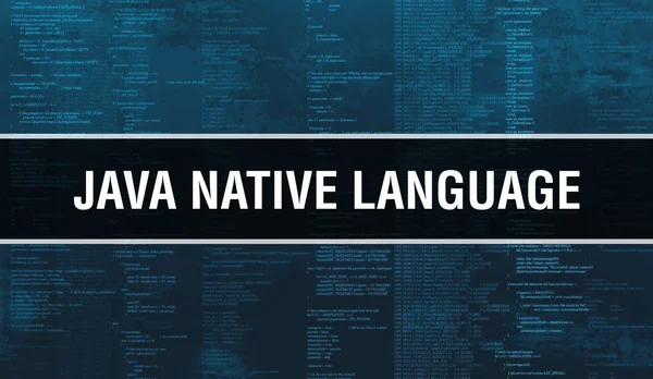 Java native language with Digital java code text. Java native la