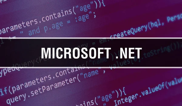 İkili kod dijital teknoloji arka plan ile Microsoft .Net. A — Stok fotoğraf