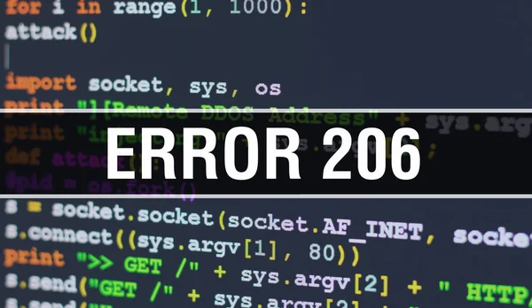 Error 206 con tecnología abstracta Código binario Fondo Digita —  Fotos de Stock