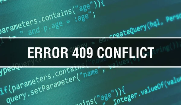 Error 409 Conflict with Binary code digital technology backgrou