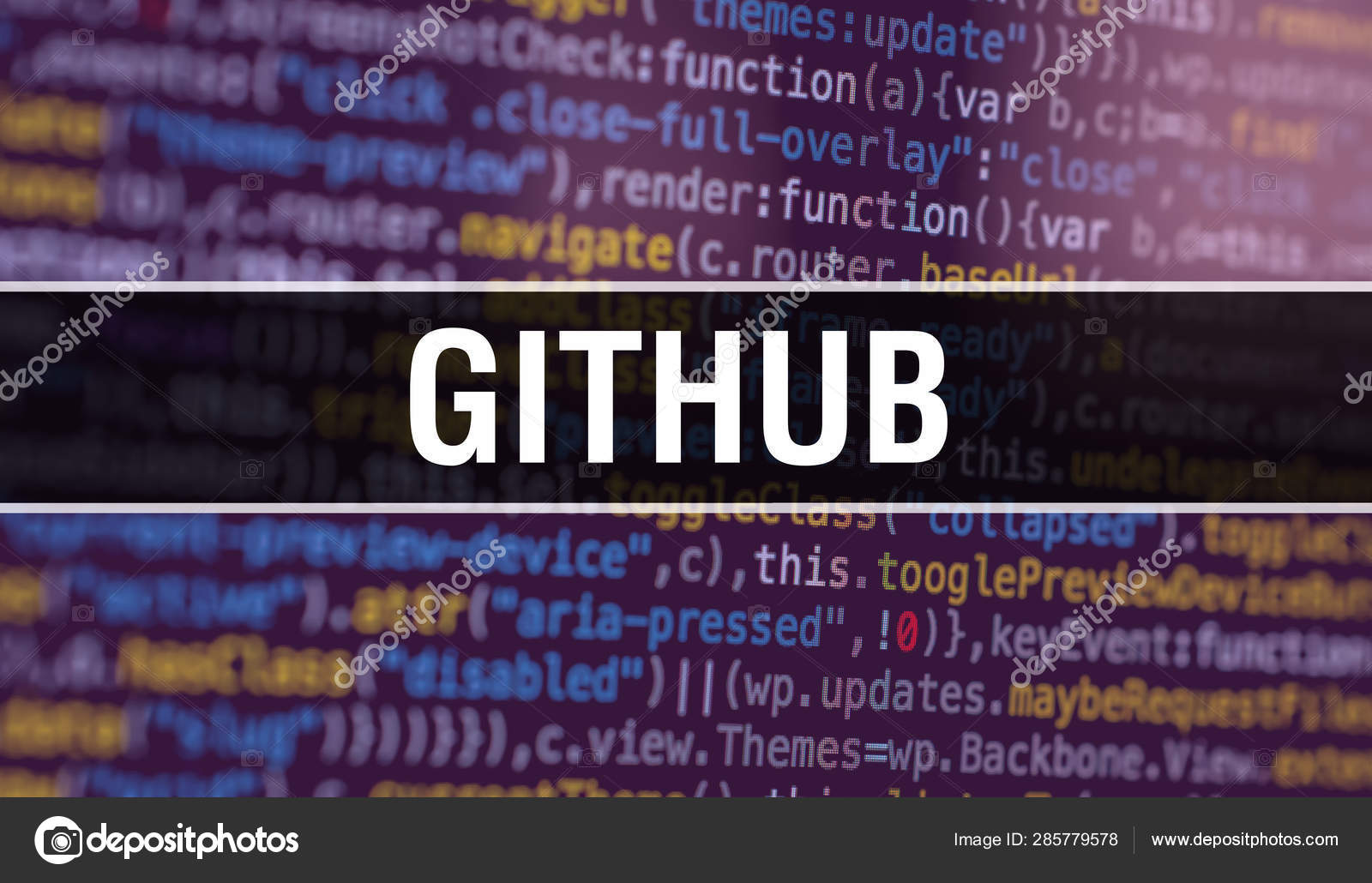 GITHUB with Abstract Technology Binary code Background.Digital b ...