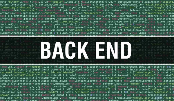 BACK END текст написан на программном коде и технологии. — стоковое фото
