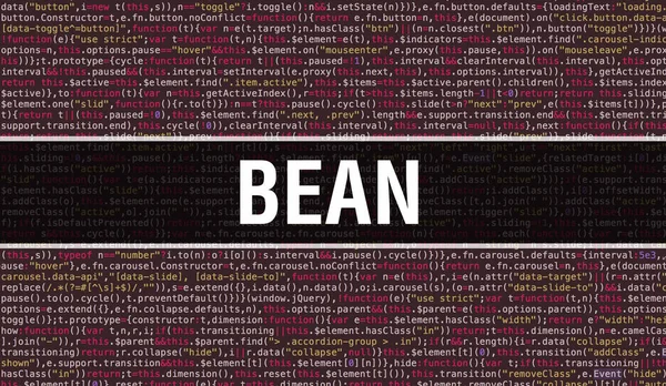 Bean text written on Programming code abstract technology backgr
