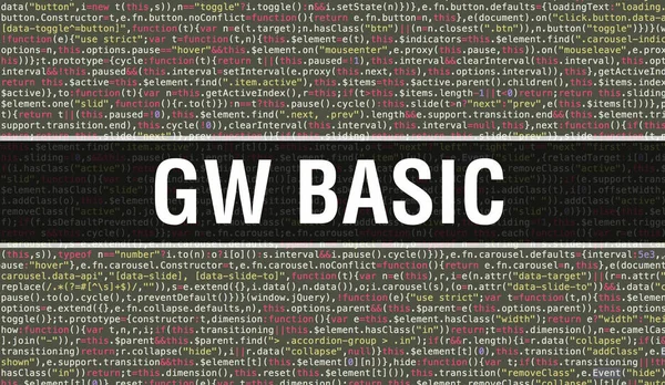 Gw 기본 텍스트 프로그래밍 코드 추상 기술 ba에 작성 — 스톡 사진