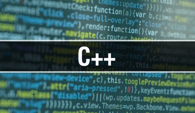 Soyut Teknoloji İkili kod Background.Digital bina ile C++