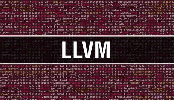 LLVM text written on Programming code abstract technology backgr