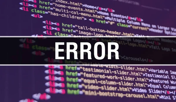 Error concept illustration using code for developing programs an