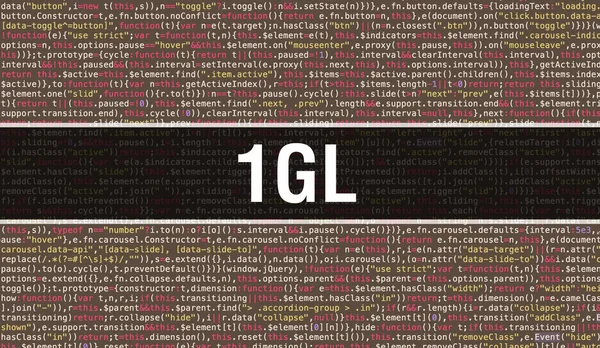 1GL text written on Programming code abstract technology backgro — Stock Photo, Image