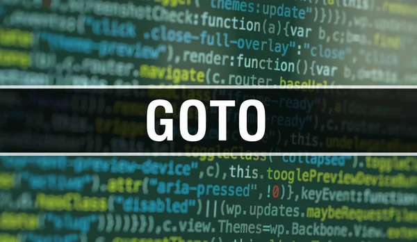 Goto with Abstract Technology Binary code Background.Digital bin