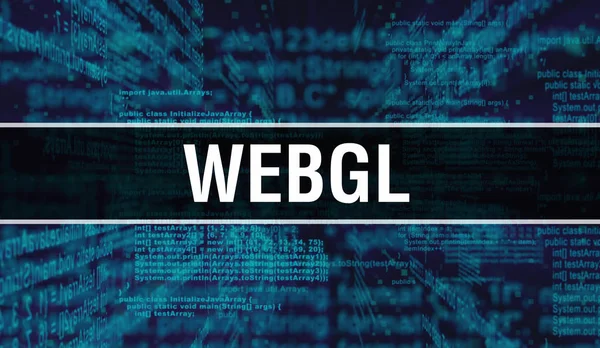 WebGL with Digital java code text. WebGL and Computer software c
