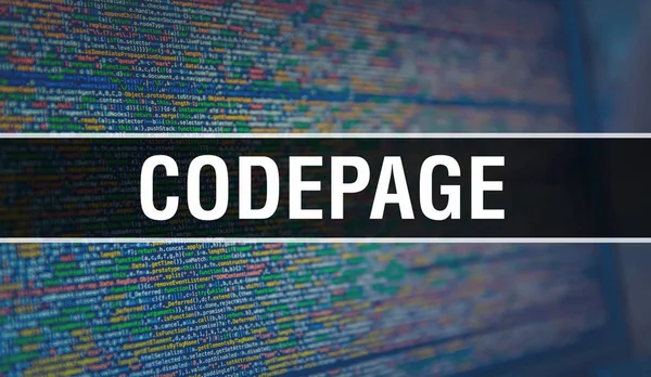 Codepage mit digitalem Hintergrund für Binärcodes. Abstrakt — Stockfoto