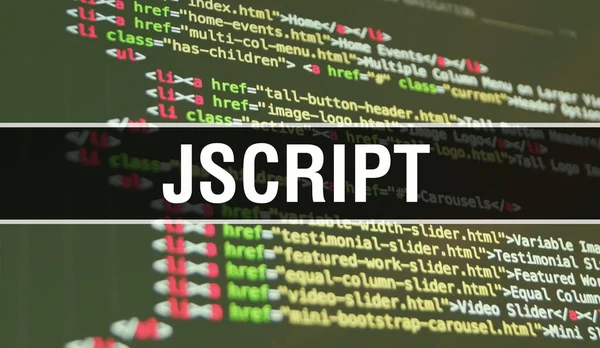 JScript koncepció illusztrációja programfejlesztési programok segítségével — Stock Fotó