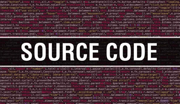 SOURCE CODE text written on Programming code abstract technology