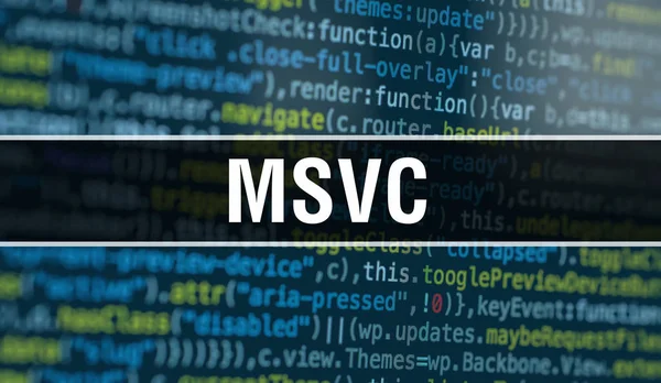 MSVC with Abstract Technology Binary code Background.Digital bin
